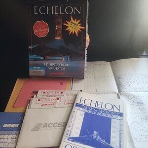 Echelon PC Game 1988 (IBM Tandy) Access Software 5.25" Disks